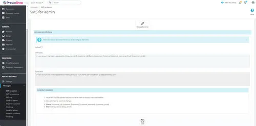 Vista de la gestión de notificaciones para administradores