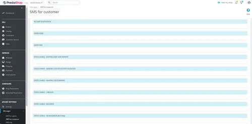 Vista del listado de notificaciones enviadas